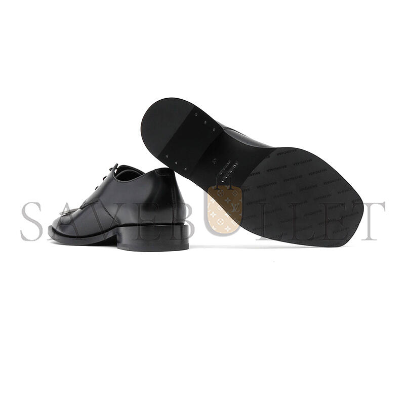 BALENCIAGA MEN'S BLACK SQUARE TOE DERBY SHOES 712642WA8E1